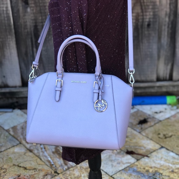 NWT Michael Kors large Ciara leather satchel lilac - Picture 7 of 8